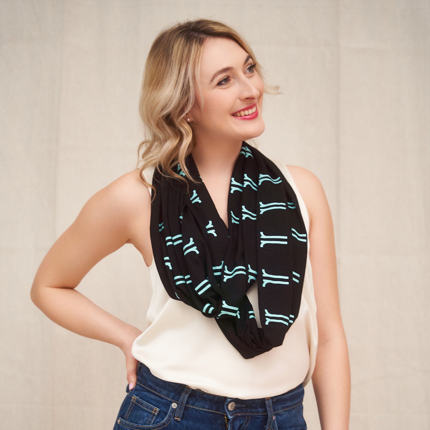 Black Recycled Infinity Scarf